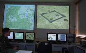 Pohled z řídícího centra-mapový a 3D pohled